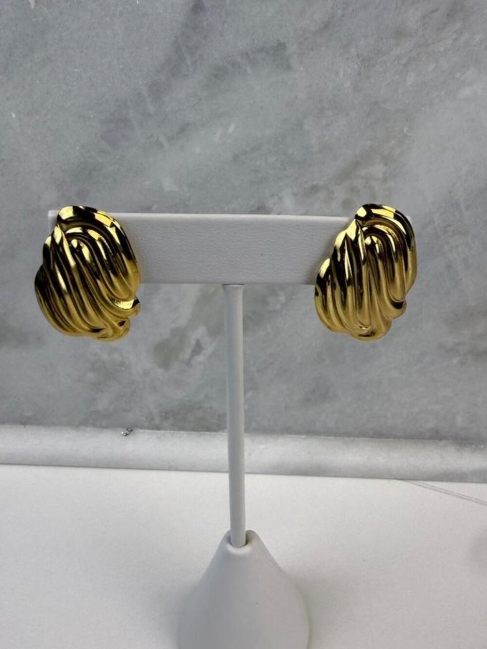 Gold unique Swirl Knot Stud Earrings